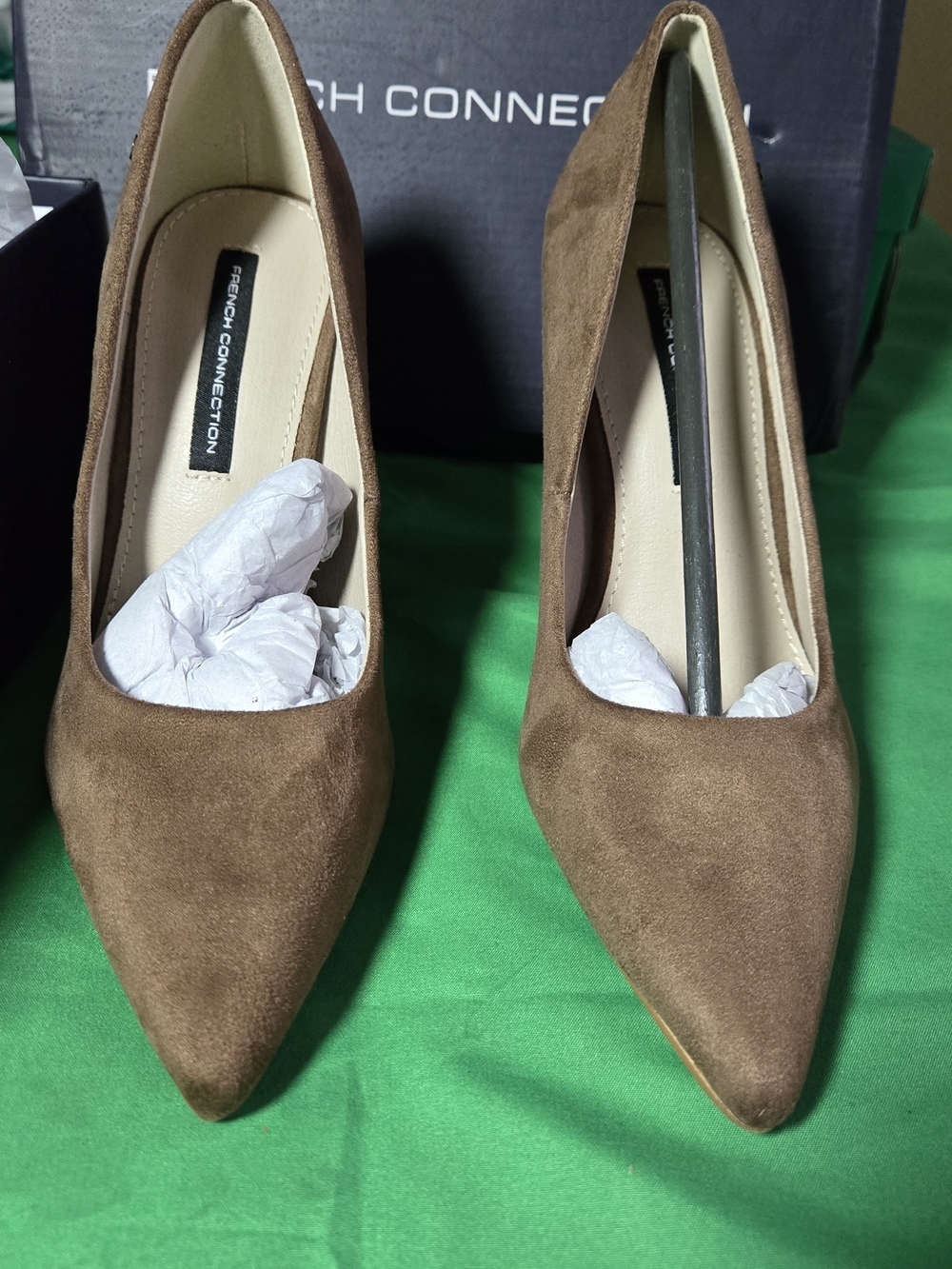 French Connection Brown Suede Pointed Toe Pumps